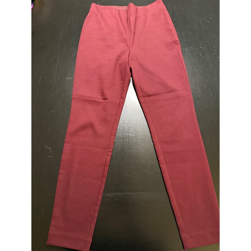 Loft Womens High Waist Skinny Pants Burgundy Maroon Size 6 Elastic Waist